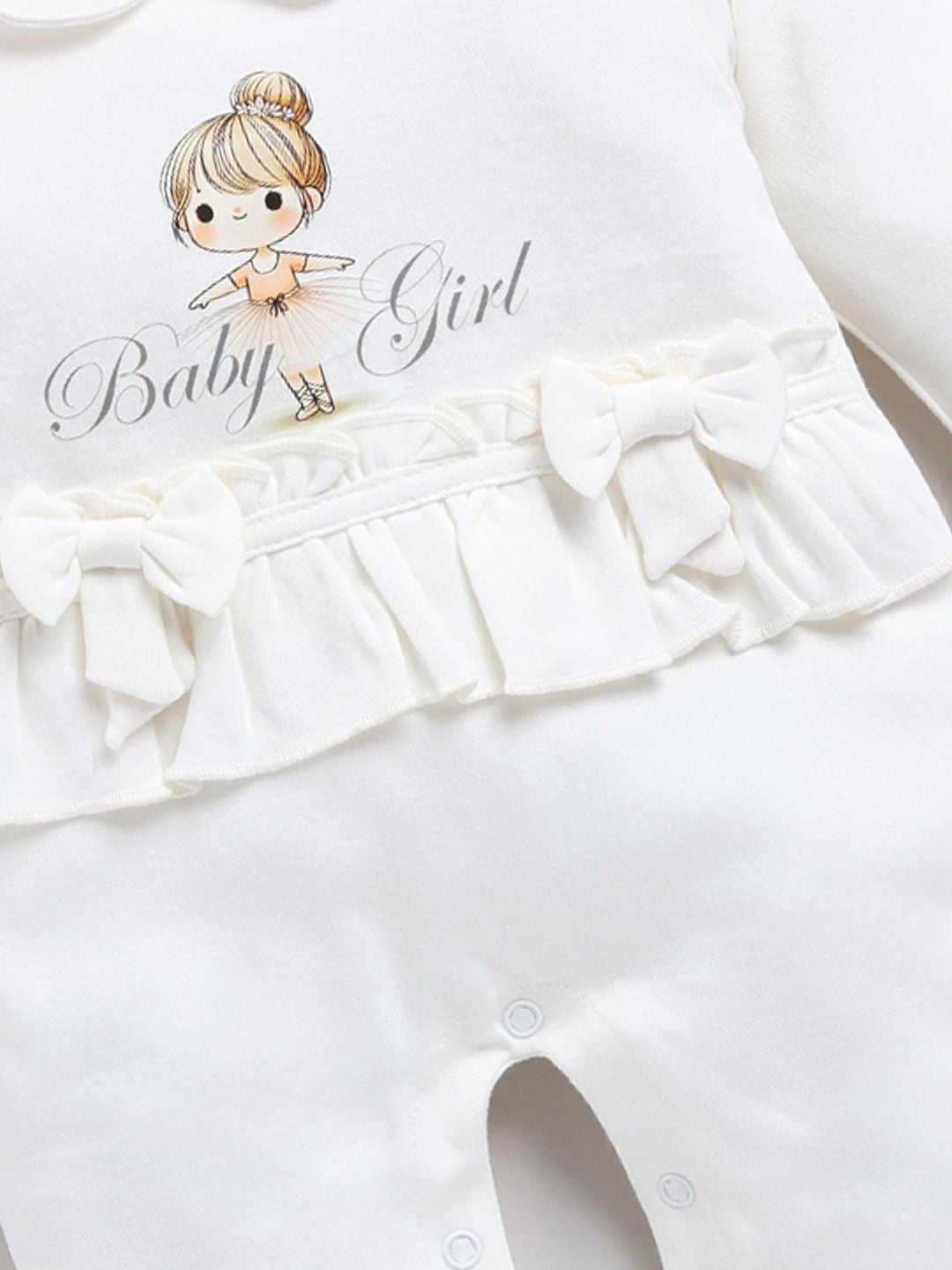 Moms Love Infant Girls Printed Sleepsuit