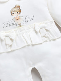 Moms Love Infant Girls Printed Sleepsuit