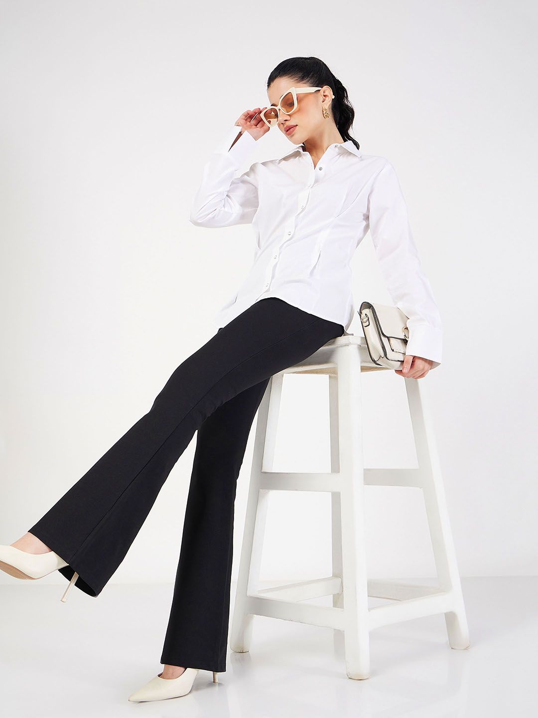 SASSAFRAS Women Slim Fit Bootcut Trousers