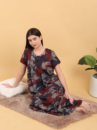 Sweet Dreams Round Neck Print Maxi Nightdress
