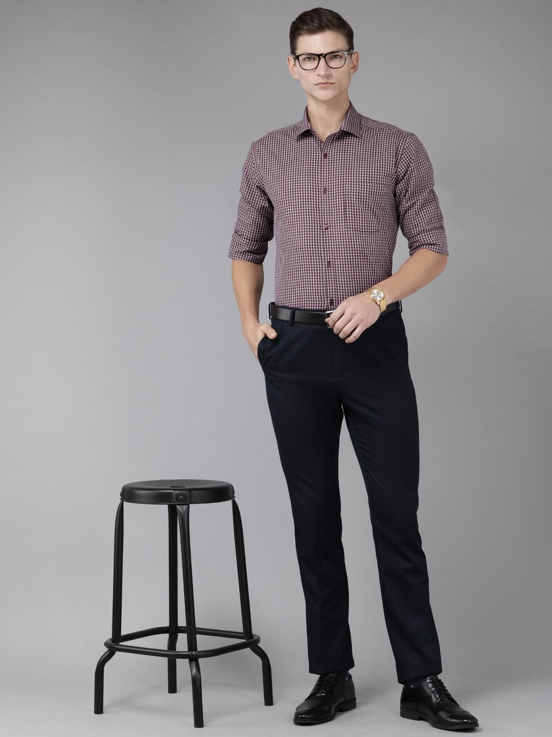 Park Avenue Slim Fit Checked Pure Cotton Formal Shirt