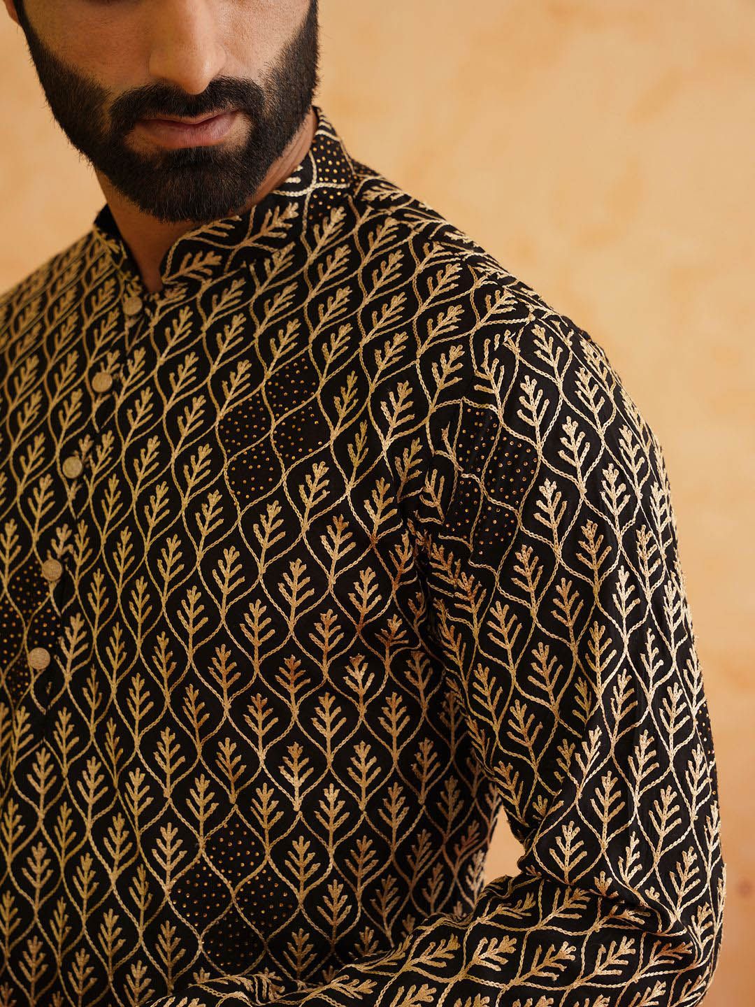 SOJANYA Ethnic Motifs Embroidered Thread Work Detailed Pure Cotton Kurta With Pyjamas