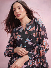 DressBerry Floral Print A-Line Dress
