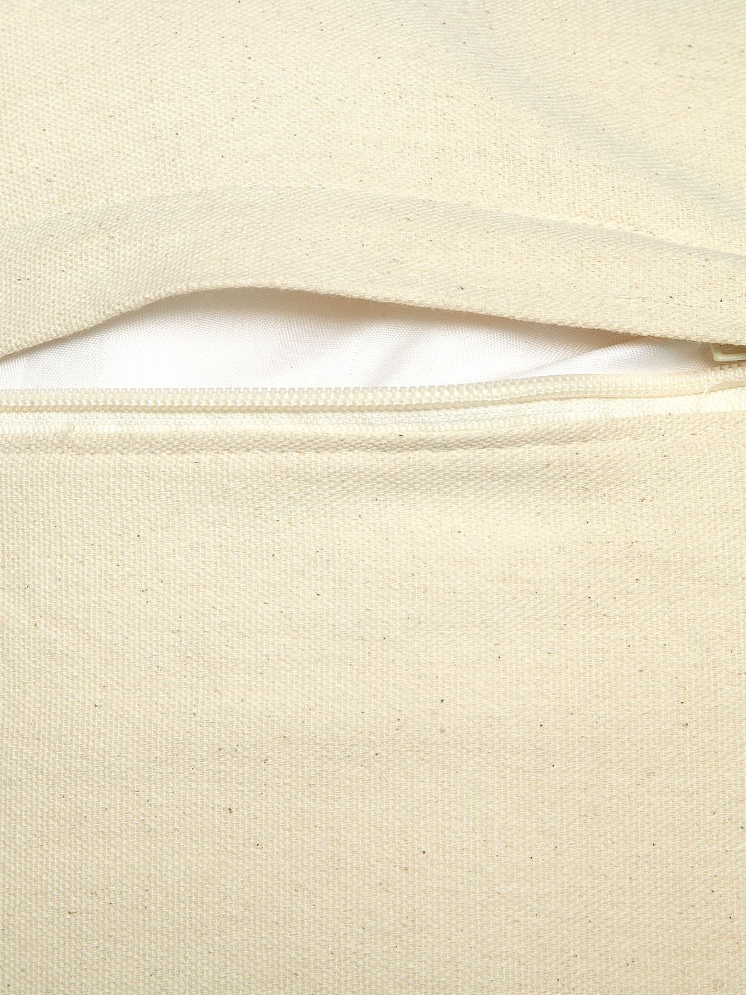 HOSTA HOMES Beige & White Set of 2 Self Design Square Cushion Covers