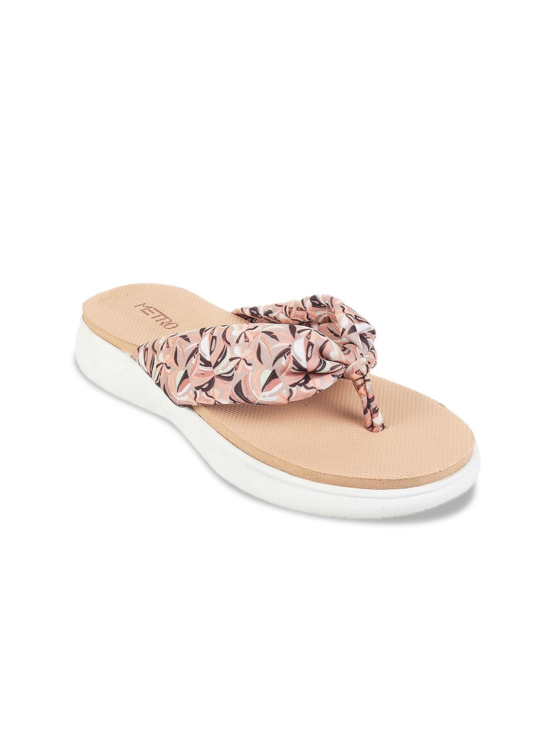 Metro Tropical Printed Open Toe Flats