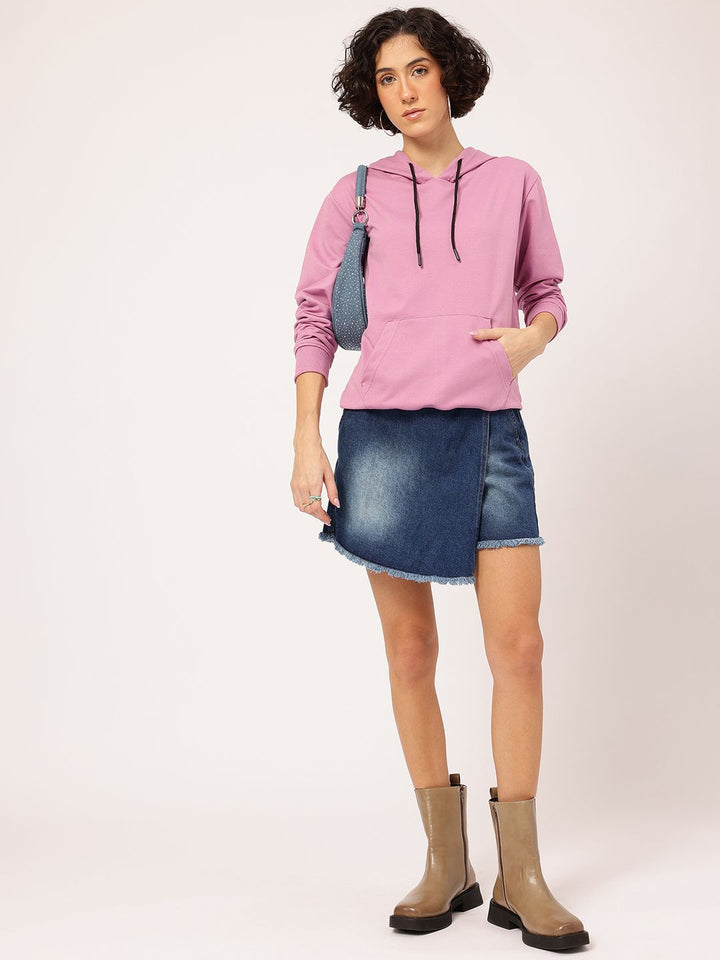 DressBerry Printed Drop-Shoulder Hooded Sweatshirt
