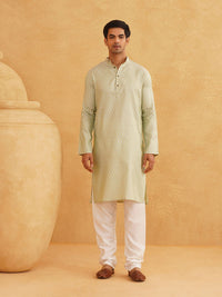 SOJANYA Woven Design Mandarin Collar Kurta with Churidar & Nehru Jacket