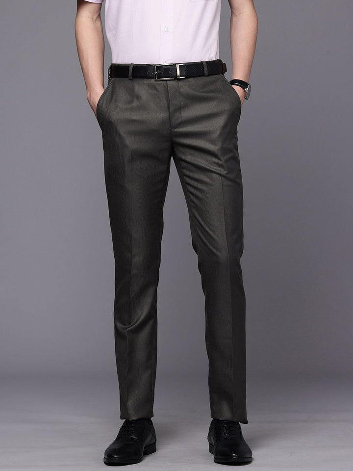 Raymond Men Textured Slim Fit Formal Trousers