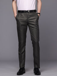 Raymond Men Textured Slim Fit Formal Trousers