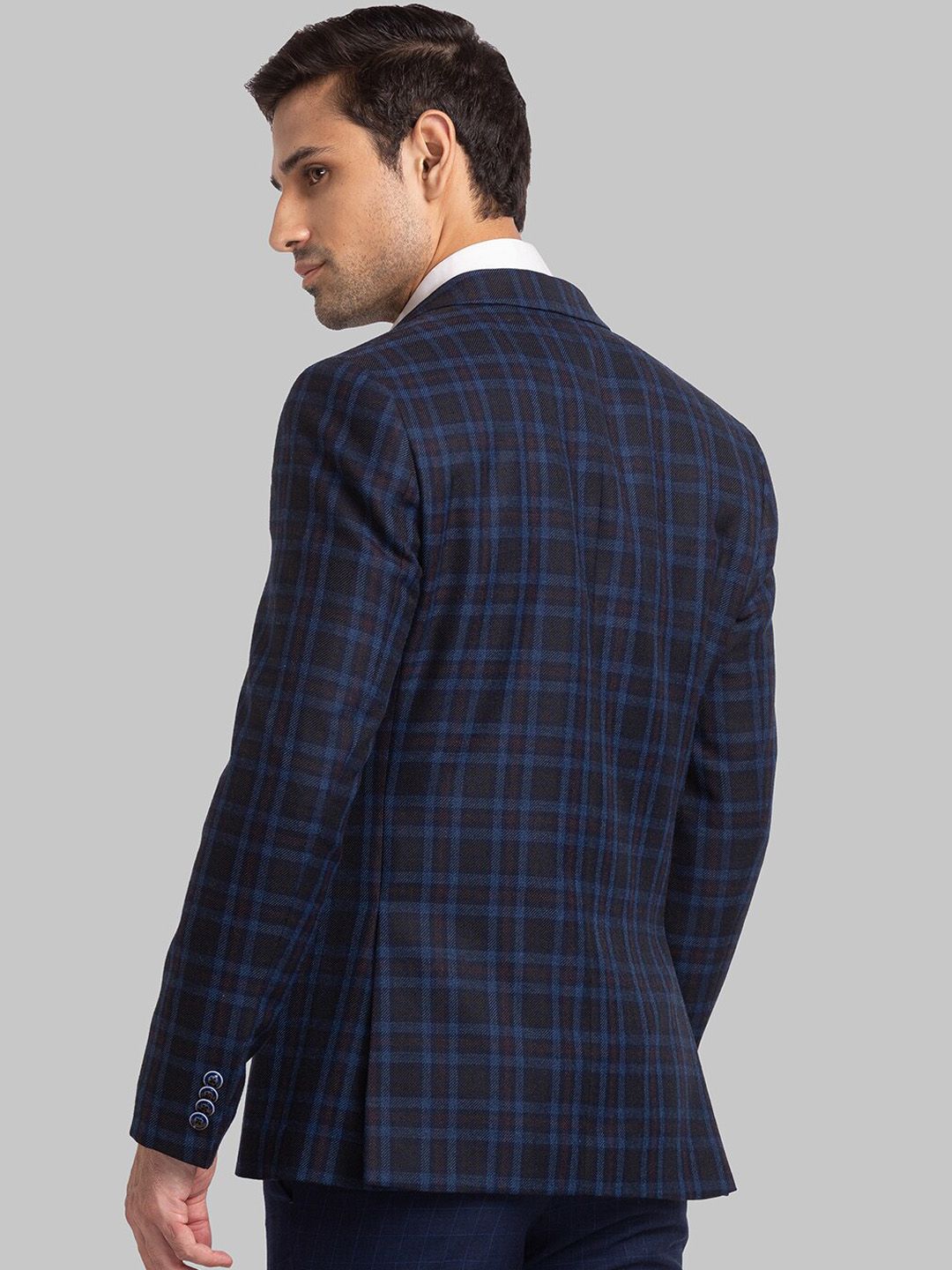 Park Avenue Men Checked Single Breasted Blazer