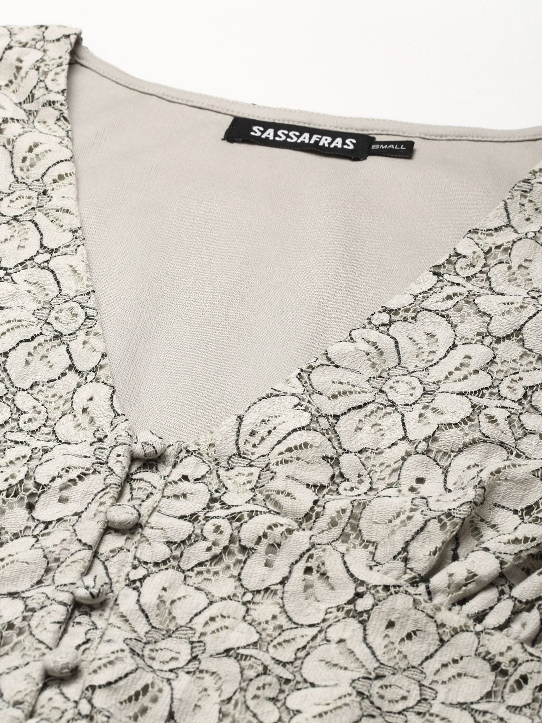 SASSAFRAS Beige Blouson Crop Top