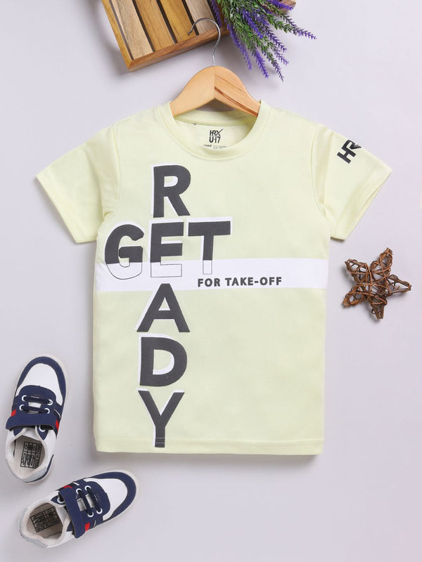 HRX by Hrithik Roshan Boys Typography Printed Rapid-Dry T-shirt