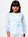 AND Girls Floral Printed Raglan Sleeve Top