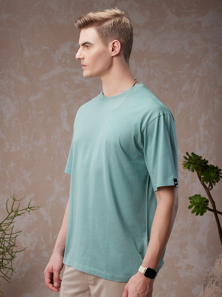Bewakoof American Pima Round Neck Short Sleeve Cotton Oversized T-shirt
