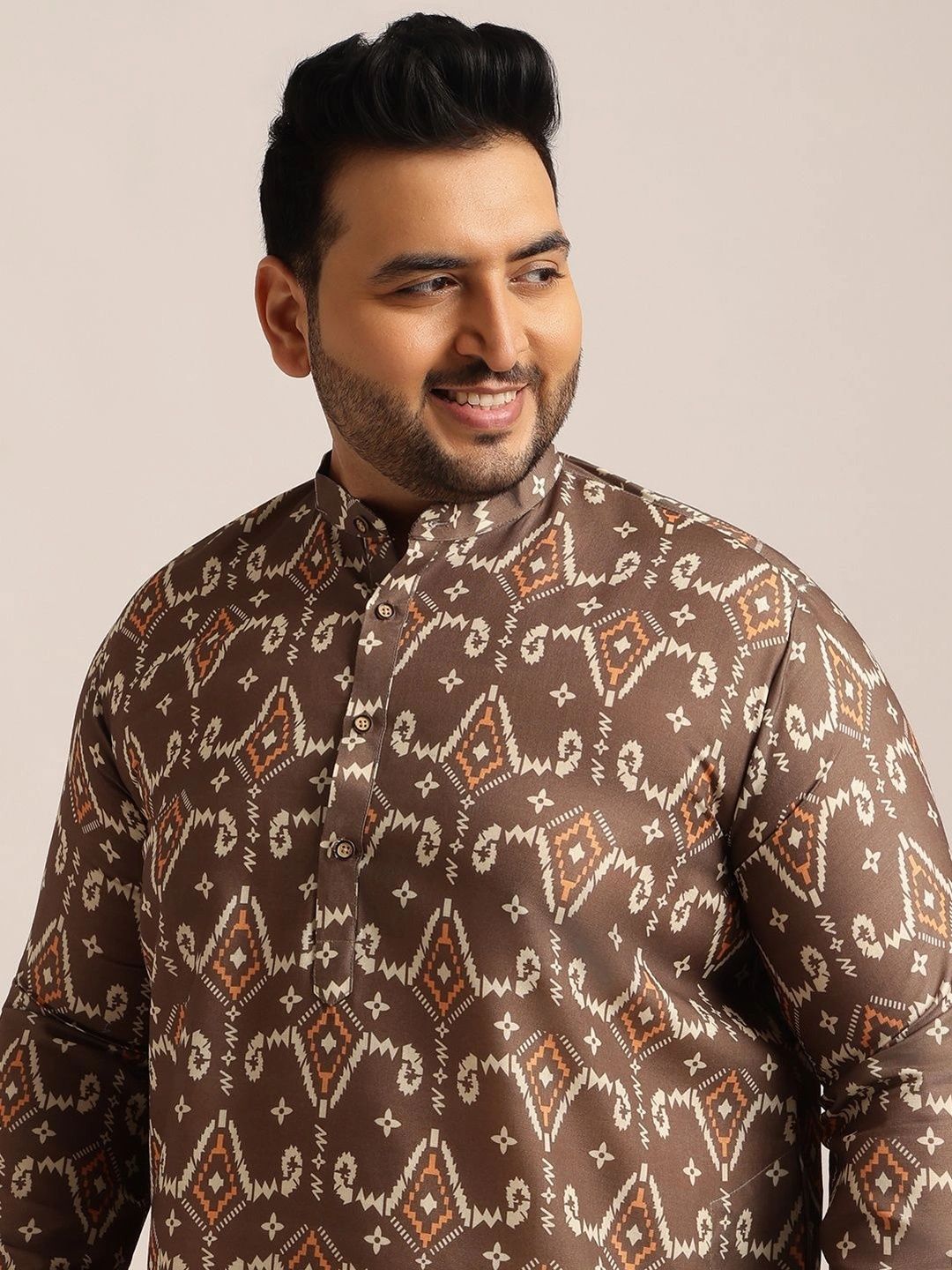 SOJANYA PLUS Men Geometric Printed Kurta