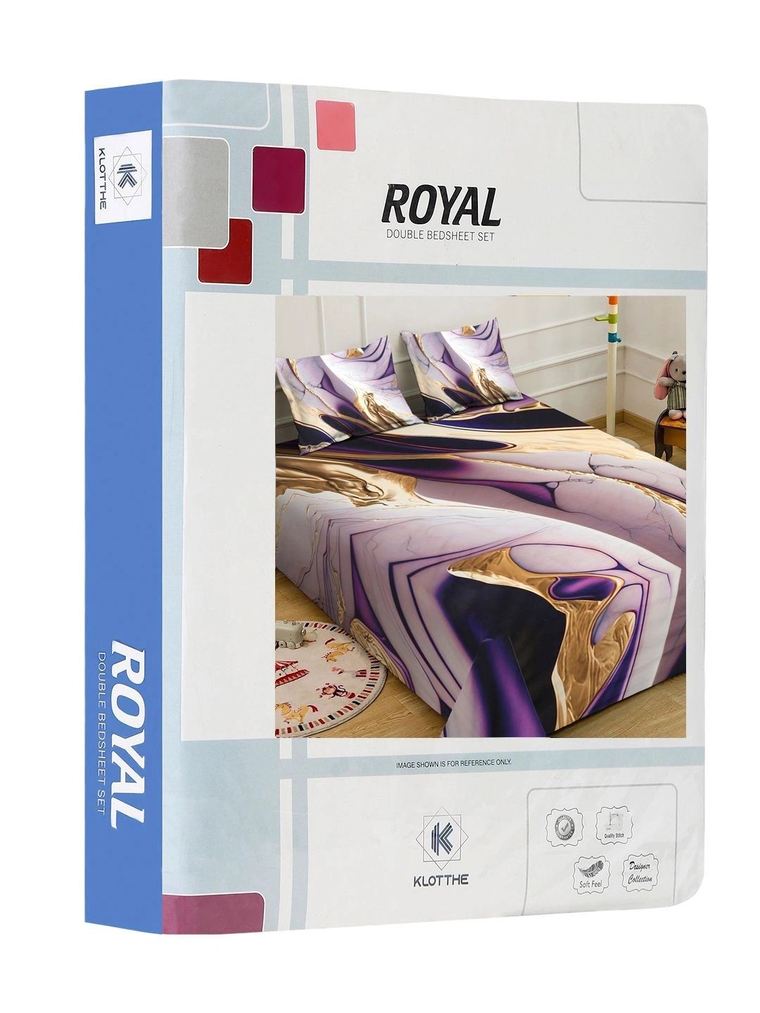 Moda Rapido X KLOTTHE Purple 400 TC King Bedsheet with 2 Pillow Covers