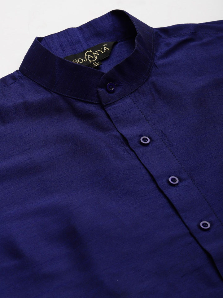 SOJANYA Kurta Biru Laut Lelaki dengan Jaket Churidar & Nehru
