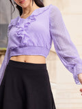 DressBerry Dobby Dream Ruffled Blouson Top