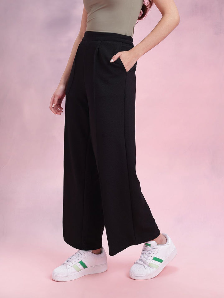 DressBerry Women Flared Pleated Trousers
