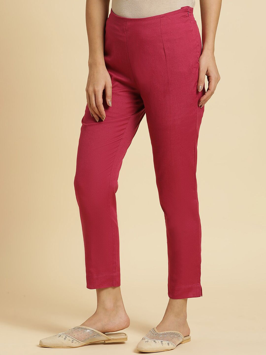 W Women Slim Fit Mid-Rise Trousers