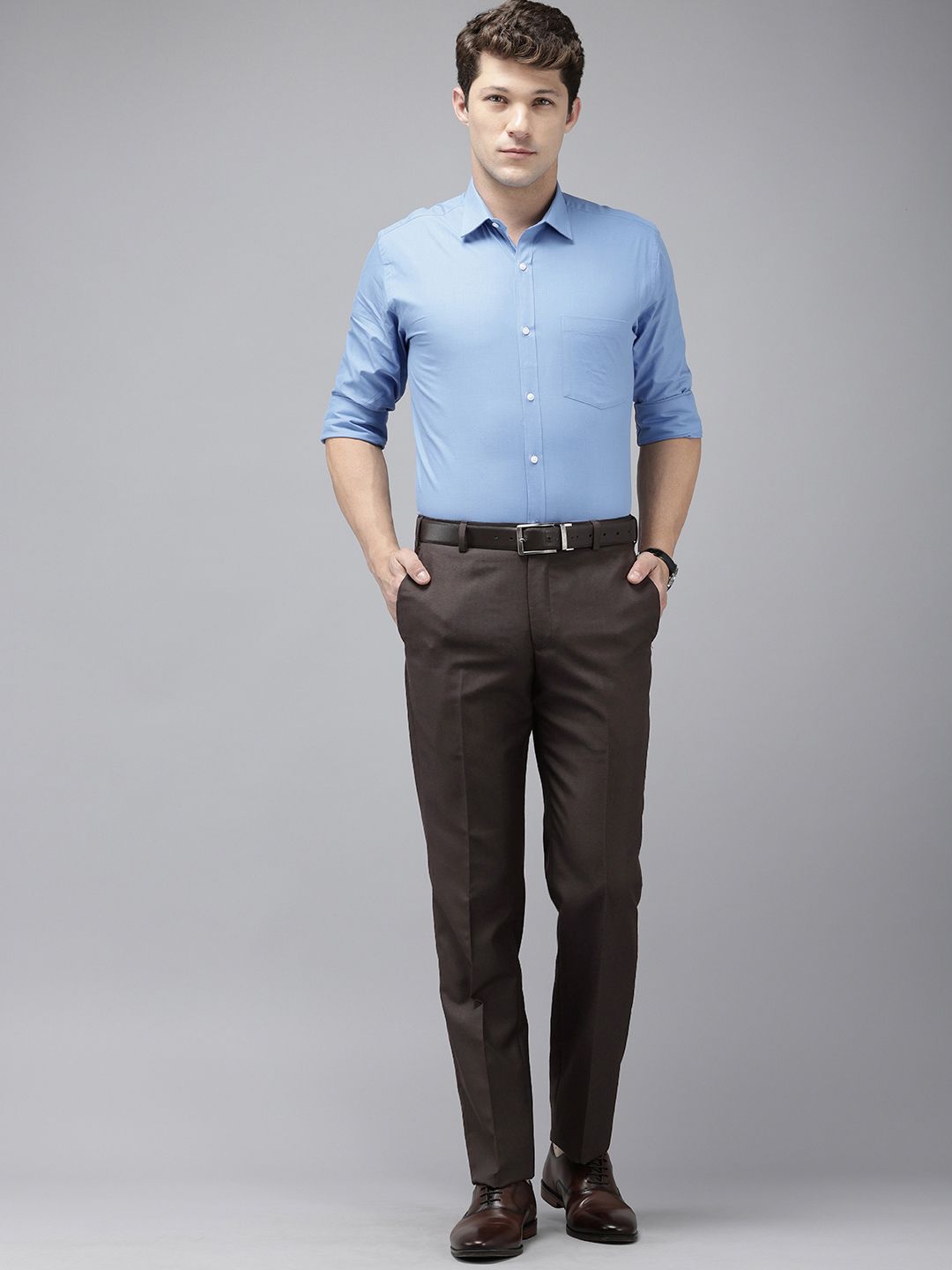 Park Avenue Men Checked Formal Trousers