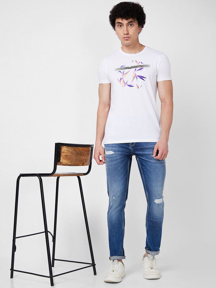 SPYKAR Men Skinny Fit Low-Rise Mildly Distressed Heavy Fade Stretchable Cotton Jeans