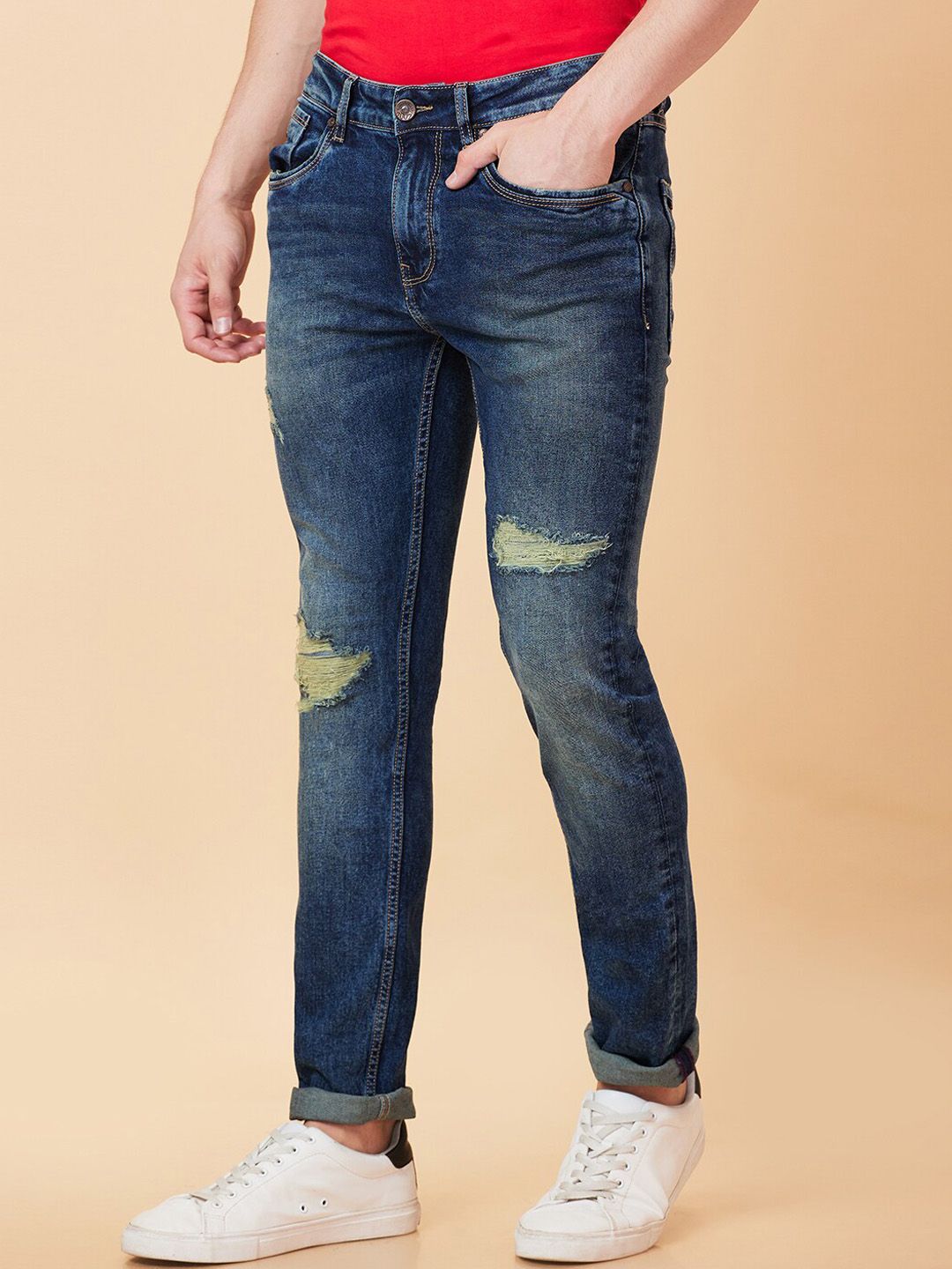 Being Human Men Slim Fit Light Fade Jeans