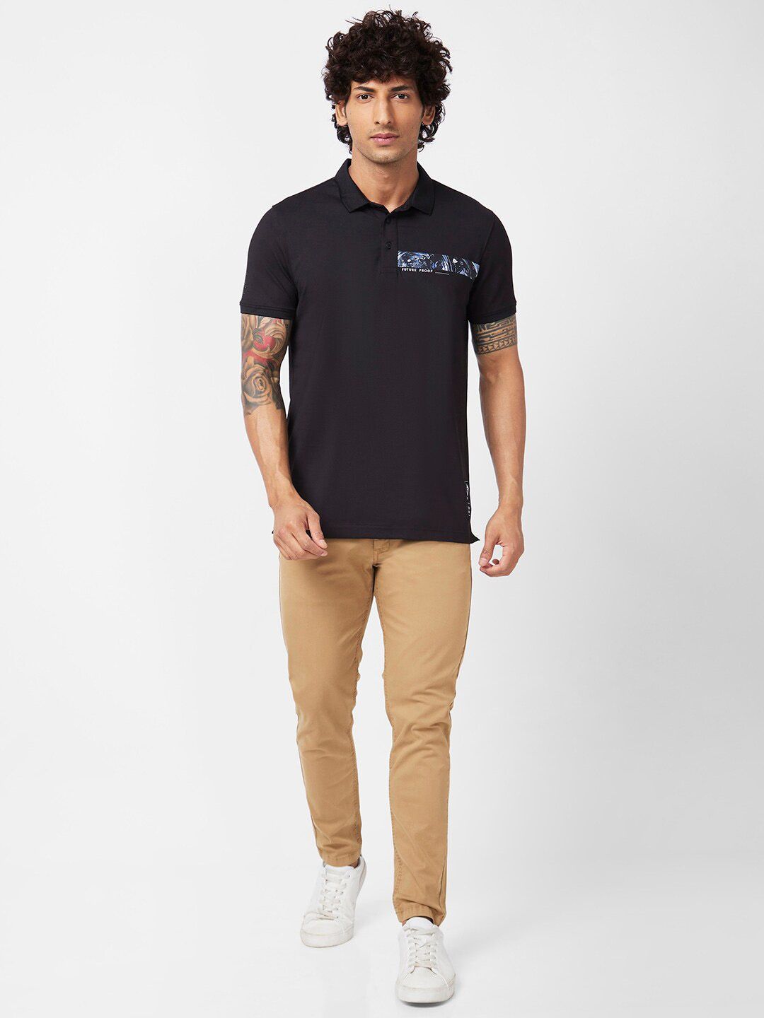 SPYKAR Polo Collar Slim Fit Cotton T-Shirt