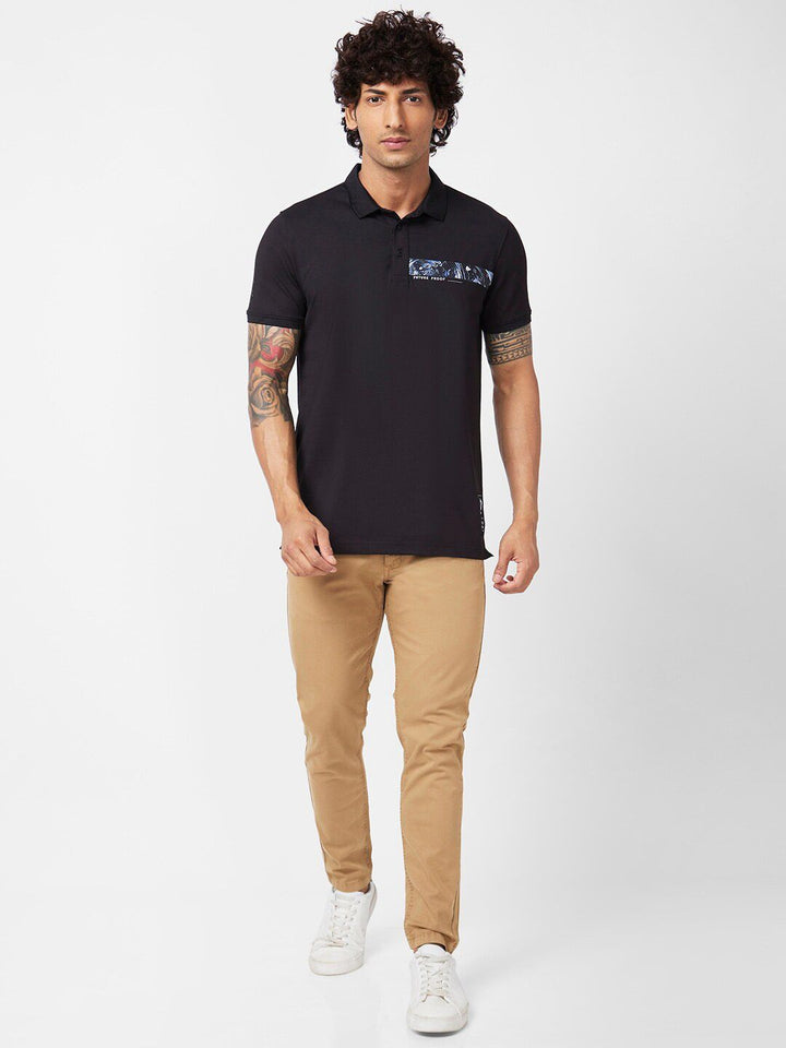 SPYKAR Polo Collar Slim Fit Cotton T-Shirt