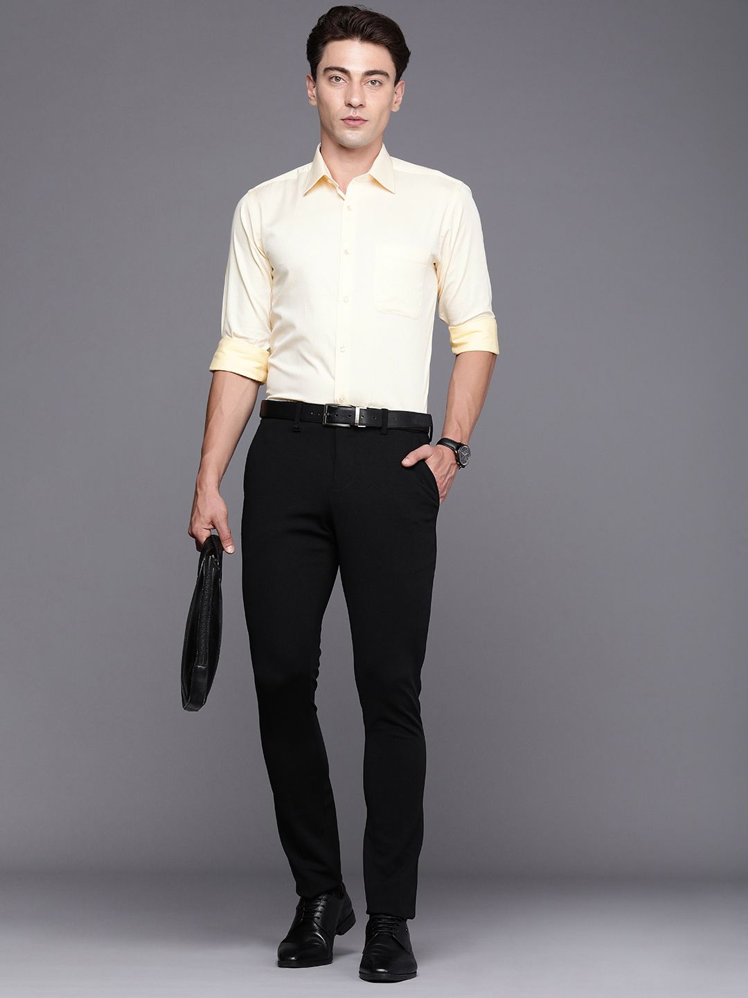 Raymond Textured Slim Fit Pure Cotton Formal Shirt