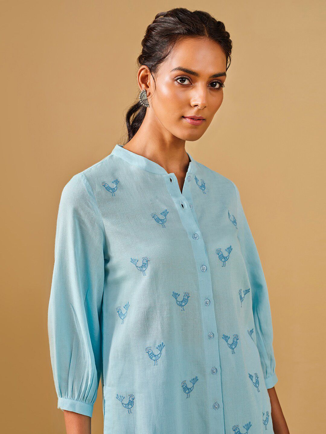 Global Desi Printed Shirt With Trousers