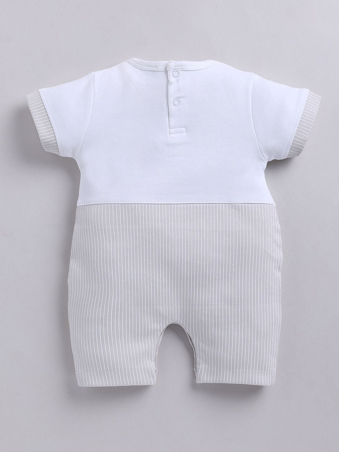 Moms Love Infant Boys Pure Cotton Romper with Applique Detail