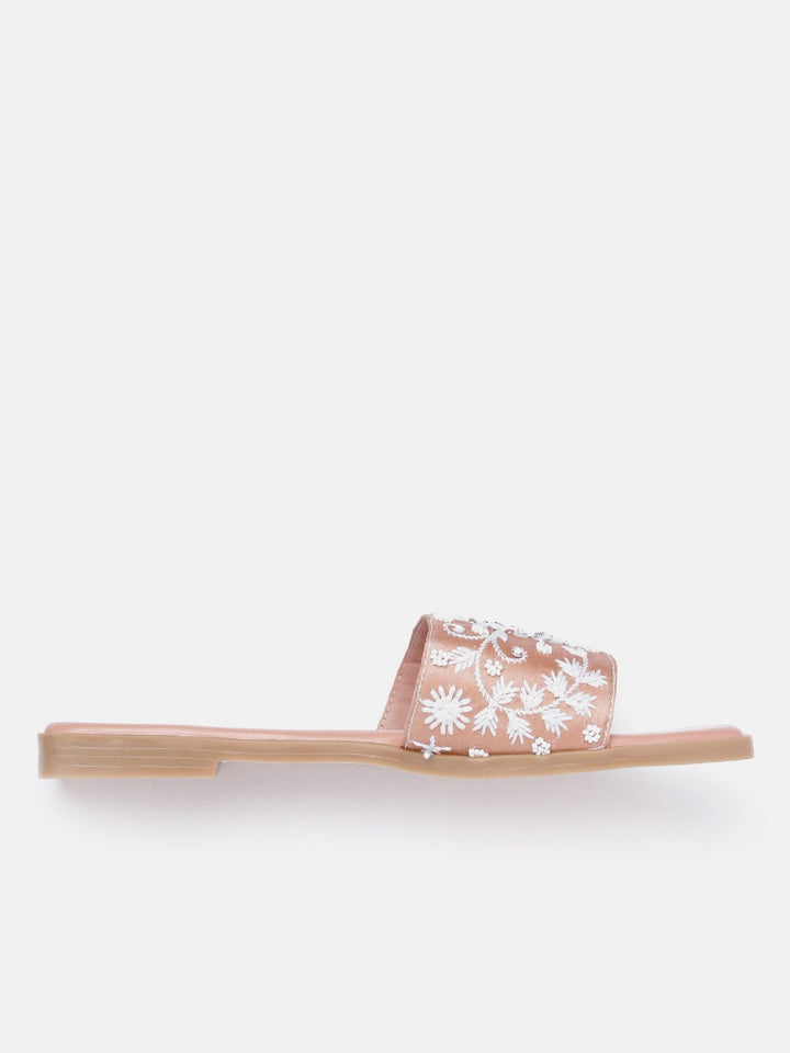 Anouk Women Floral Embroidered Open Toe Flats