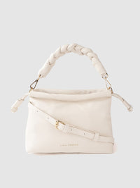 Lino Perros Off-White Structured Handheld Bag with Detachable Sling Strap