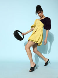 STREET 9 Women Yellow Solid Dress