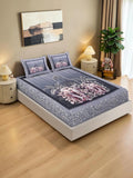 KLOTTHE Grey 400 TC King Bedsheet with 2 Pillow Covers
