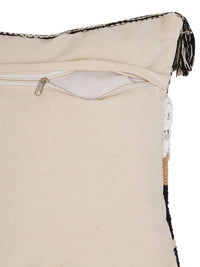 HOSTA HOMES Black & Cream-Coloured Set of 2 Geometric Velvet Square Cushion Covers
