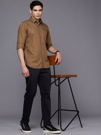 Raymond Pure Cotton Slim Fit Checked Casual Shirt