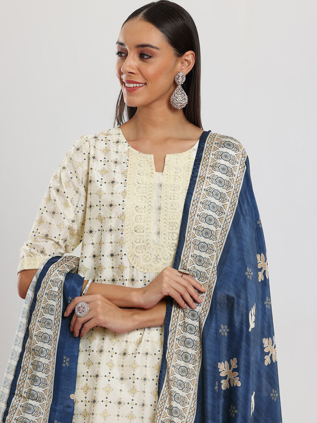 Libas Ethnic Motifs Printed Kurta with Palazzos & With Dupatta