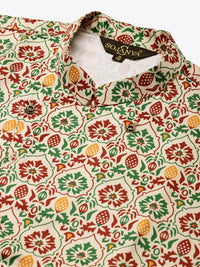 SOJANYA Kurta Solid Maroon Lelaki dengan Jaket Churidar & Printed