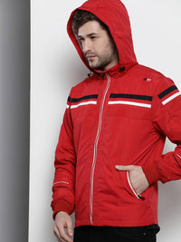 The Indian Garage Co Hooded Slim Fit Bomber Jacket with Zippered Insert Pockets