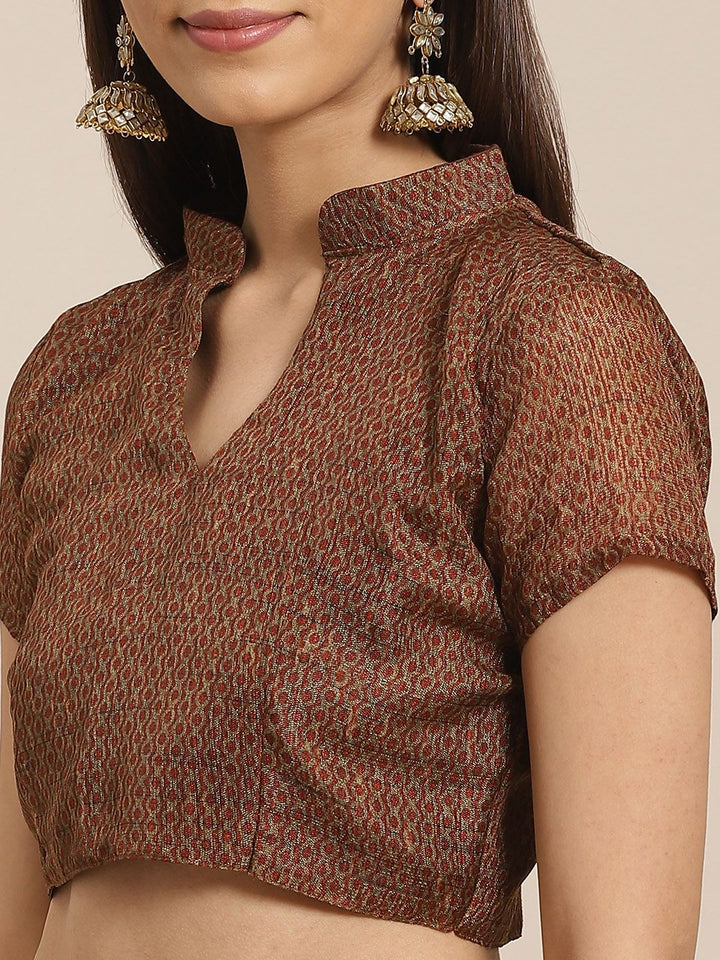 Saree mall Grey & Rust Brown Printed Saree