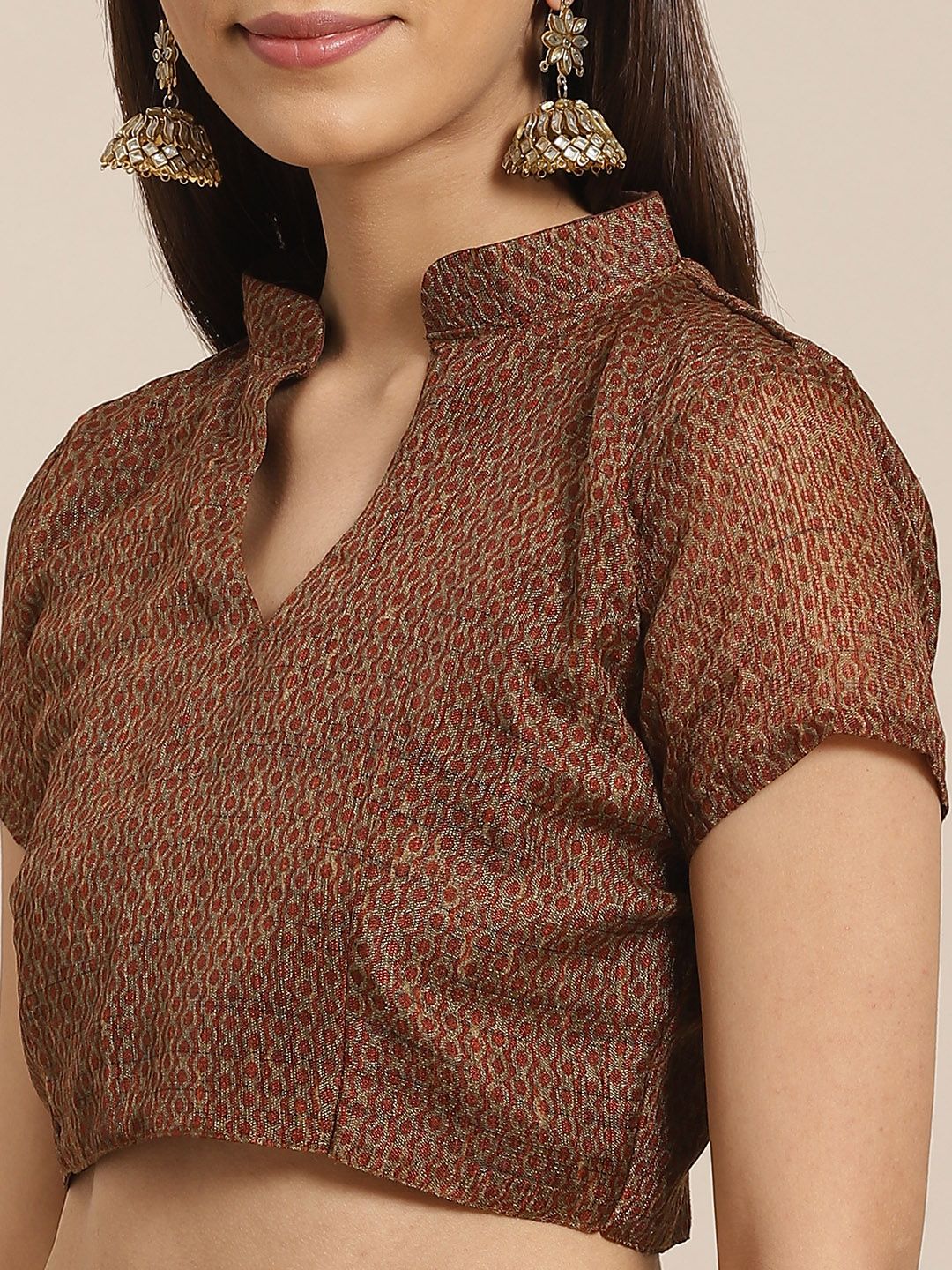 Saree mall Grey & Rust Brown Printed Saree