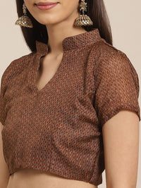 Saree mall Grey & Rust Brown Printed Saree
