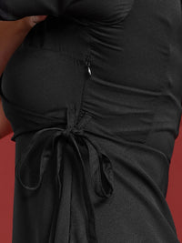 all about you Short Sleeves Wrap Dress