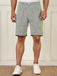 Thomas Scott Men Checked Linen Shorts