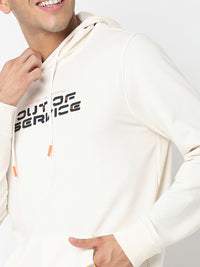 SPYKAR Typography Printed Hooded Neck Long Sleeves Cotton Pullover Sweatshirt