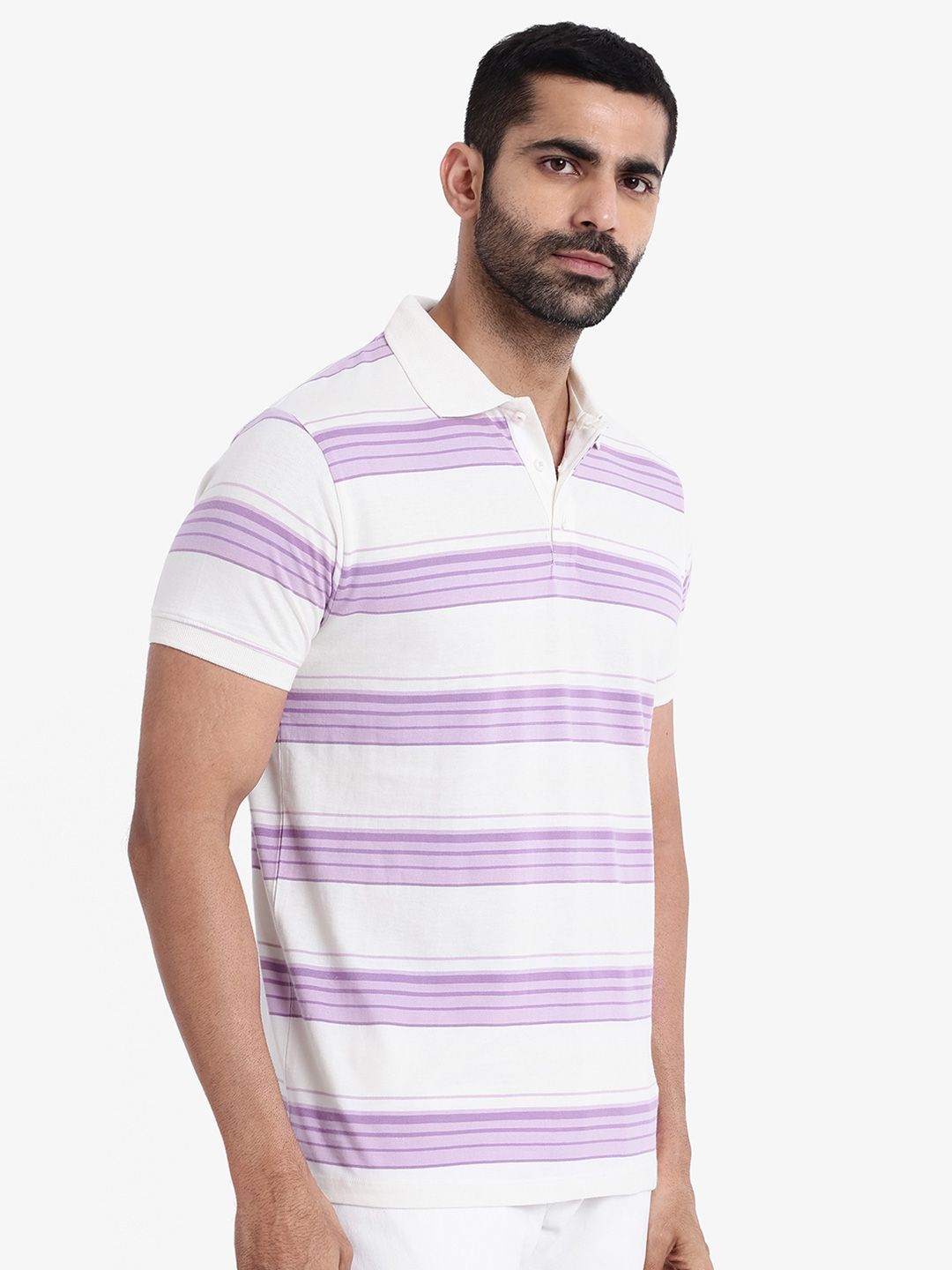 RARE RABBIT Men Rings-4 Slim Fit Solid Polo Collar Pure Cotton T-Shirt