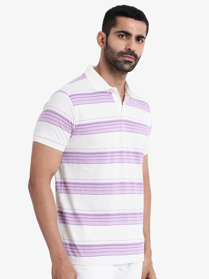 RARE RABBIT Men Rings-4 Slim Fit Solid Polo Collar Pure Cotton T-Shirt