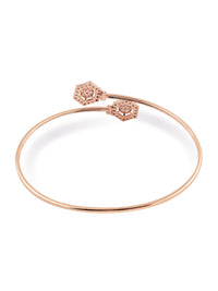 Zaveri Pearls Women Rose Gold & White Brass Cubic Zirconia Kada Bracelet Set of 2